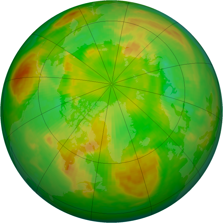 Arctic ozone map for 11 June 1989